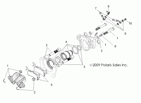 BRAKES, REAR CALIPER - A10NG50FA (49ATVCALIPER10BOSSI)