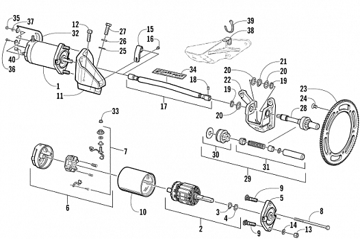 FLEX-DRIVE STARTER MOTOR ASSEMBLY (OPTIONAL)