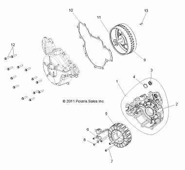 ENGINE, STATOR and COVER - R12XT87AA/9EAS (49RGRMAGNETOCVR12RZRXP900)