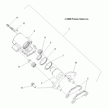 BRAKES, REAR CALIPER - A14GH8EFI (49ATVBRAKERR09SPXP850I)