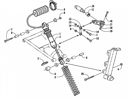 SHOCK ABSORBER AND SWAY BAR ASSEMBLY