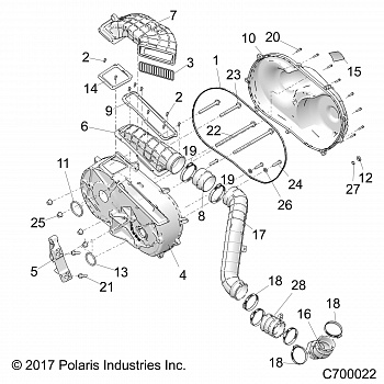 DRIVE TRAIN, CLUTCH COVER AND DUCTING - R19RSW99AS/A9/AD/BS/B9/BD (C700022)