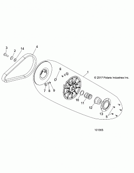 DRIVE TRAIN, SECONDARY CLUTCH - A18DAE57B2 (101365)