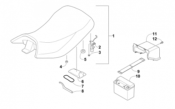 SEAT, BATTERY, AND TOOL KIT ASSEMBLIES