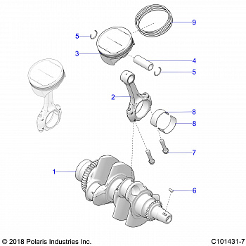 ENGINE, CRANKSHAFT and PISTON - A20SYE95AD/CAD (C101431-7)