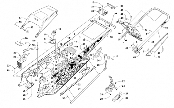 TUNNEL, REAR BUMPER, AND SNOWFLAP ASSEMBLY