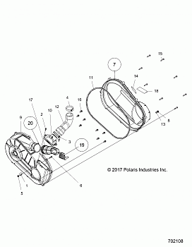 DRIVE TRAIN, CLUTCH COVER and DUCTING - R19RME57D7 (702108)