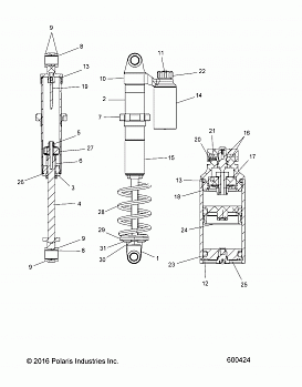 SUSPENSION, SHOCK, REAR TRACK - S17DDJ6PEM (600424)