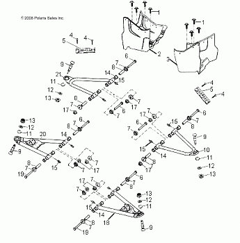 CHASSIS, A-ARM and FOOTWELL - A08PB20AB/AD (49ATVSWINGARM08PHX)