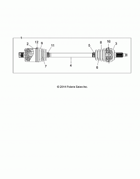 DRIVE TRAIN, REAR HALF SHAFT - Z17VBE87N2 (49RGRSHAFTDRIVERR15RZR900)