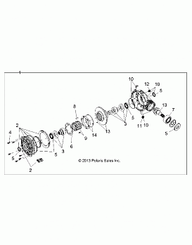 DRIVE TRAIN, FRONT GEARCASE - Z146T1EAM/EAW (49RGRTRANS14RZR1000)