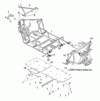 CHASSIS, MAIN FRAME and SKID PLATE - R10XH76AA (49RGRFRAME10RZRS4)