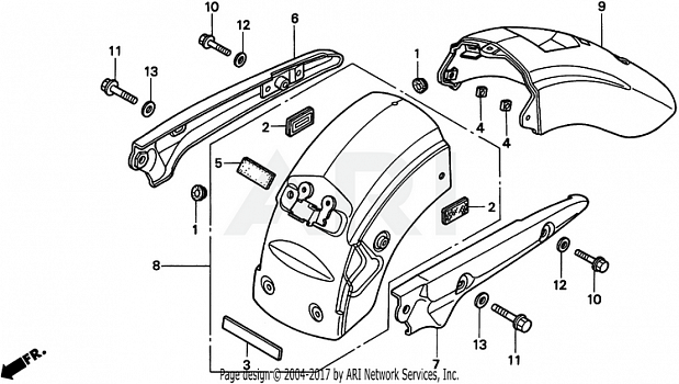 REAR FENDER + GRAB RAIL