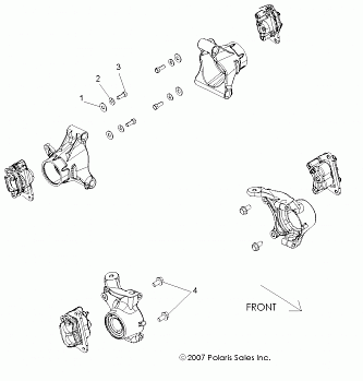 BRAKES, CALIPER MOUNTING - R13XE76AD/EAI (49ATVCALIPERMTG08VISTA)