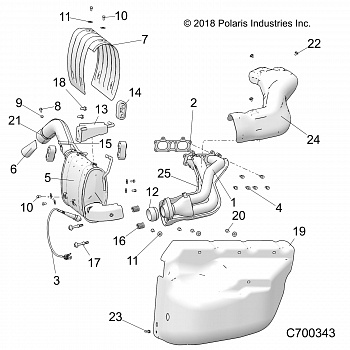 ENGINE, EXHAUST SYSTEM - R19RSE99A (C700343)