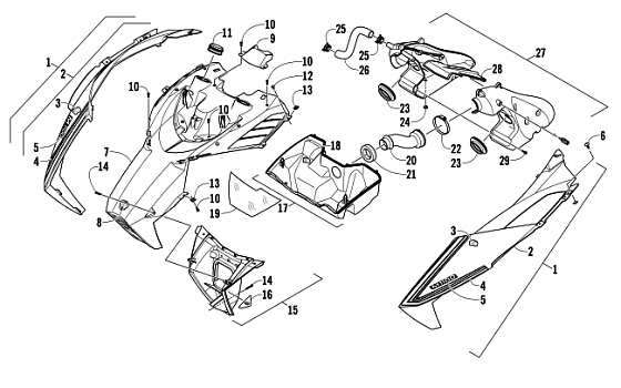 HOOD AND AIR INTAKE ASSEMBLY