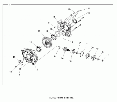 DRIVE TRAIN, REAR GEARCASE INTERNALS - A15SVE95FW (49ATVTRANSINTL1332802)