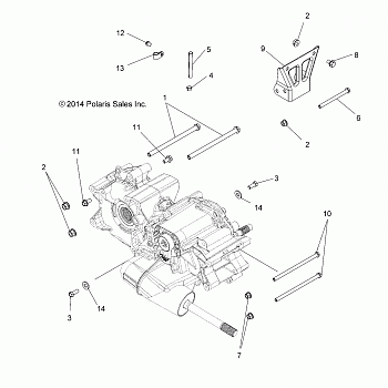 DRIVE TRAIN, MAIN GEARCASE MOUNTING - A15SWE57FA (49ATVGEARCASEMTGN14SP500)
