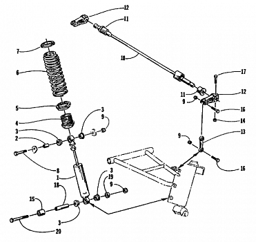 SHOCK ABSORBER AND SWAY BAR ASSEMBLY