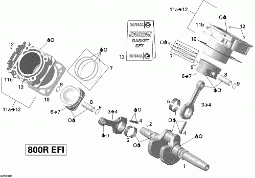 Crankshaft, Piston And Cylinder V1_STD, XT, XTP