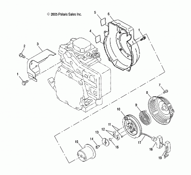 ENGINE, RECOIL STARTER and BLOWER HOUSING - S13WB1ASA/AEA (4997579757B07)