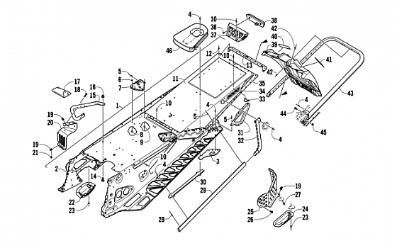 TUNNEL, REAR BUMPER, AND SNOWFLAP ASSEMBLY