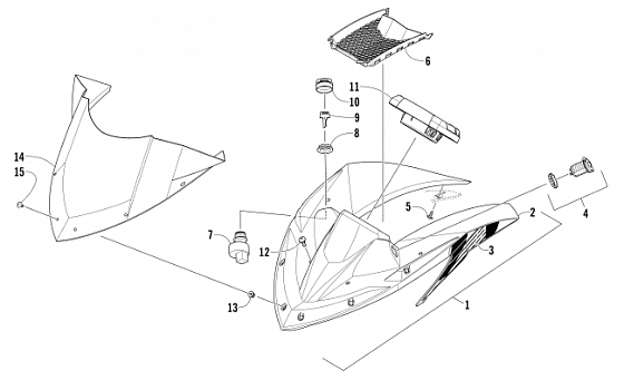 WINDSHIELD AND INSTRUMENTS ASSEMBLIES