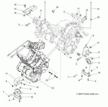 ENGINE, TRANSMISSION MOUNTING - R12XE7EFX (49RGRENGINEMTG10RZRS4)