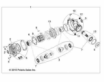 DRIVE TRAIN, FRONT GEARCASE INTERNALS 1332842 - R13XE76AD/EAI (49RGRTRANSINTL11RZR)