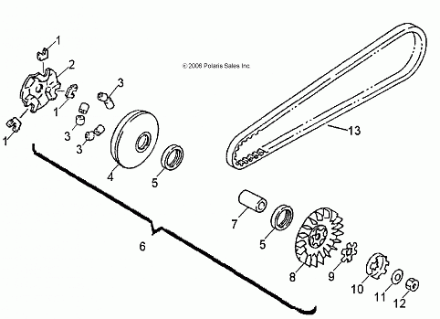 DRIVE TRAIN, PRIMARY CLUTCH - A11KA09AB/AD (49ATVPRIMARY07OTLW90)