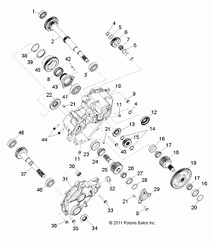 DRIVE TRAIN, MAIN GEARCASE INTERNAL COMPONENTS 1 - R12VE76FX/FI (49RGRTRANS12RZRSI)