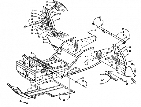 FRONT FRAME AND FOOTREST ASSEMBLY