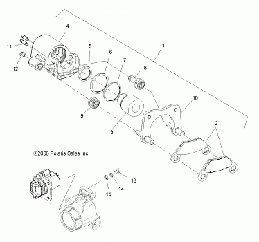 BRAKES, REAR CALIPER - A11MB46FZ (49ATVBRAKERR09SP500)