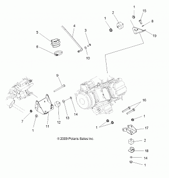 ENGINE, MOUNTING - A10DH50FX (49ATVENGINEMTG10SP500TRG)