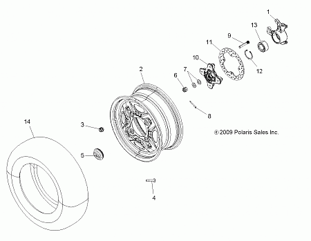 WHEELS, FRONT and HUB - A18SVA85B5 (49ATVWHEELFRT10SPXP550)