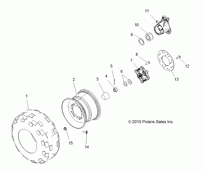 WHEELS, REAR TIRE and BRAKE DISC - A11MB46FZ (49ATVWHEELREAR11SP500)