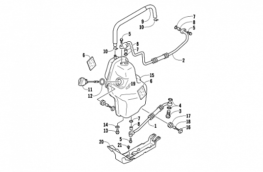 OIL TANK AND HOSE ASSEMBLY