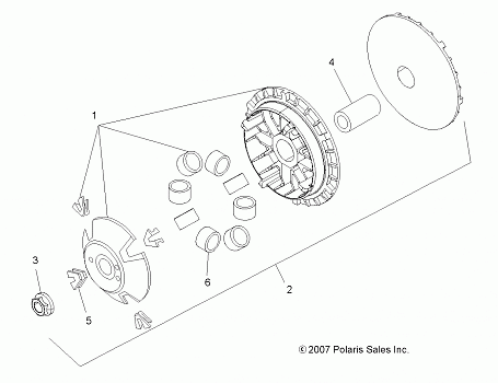 DRIVE TRAIN, PRIMARY CLUTCH - A09LH27AX/AZ (49ATVPRIMARY08SP300)