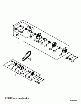 DRIVE TRAIN, PRIMARY  AND SECONDARY CLUTCHS - A16YAF11AA (A00006)