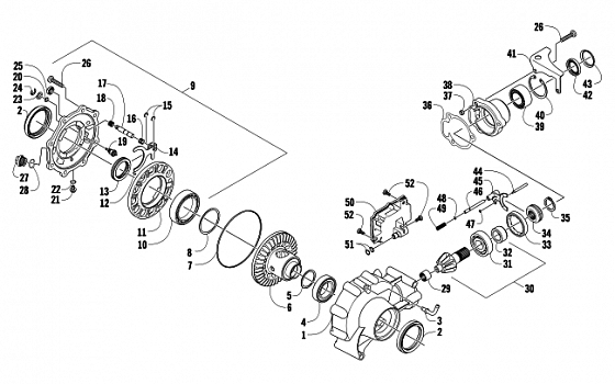 FRONT DRIVE GEARCASE ASSEMBLY