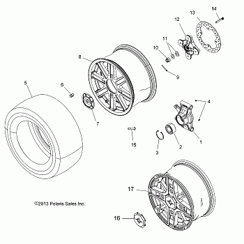 WHEELS, REAR and HUB - A14ZN8EAI/M/P/S (49ATVWHEELRR14SPTRG)