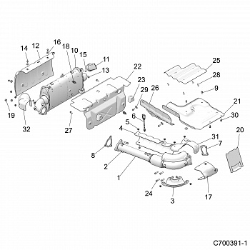 ENGINE, EXHAUST SYSTEM - Z20NAE92AL/AR (C700391-1)