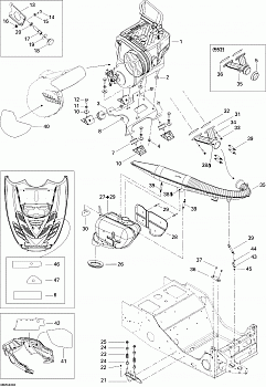 Engine Support And Muffler (550F)