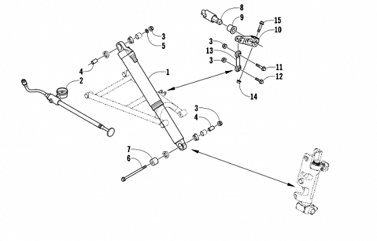 SHOCK ABSORBER AND SWAY BAR ASSEMBLY