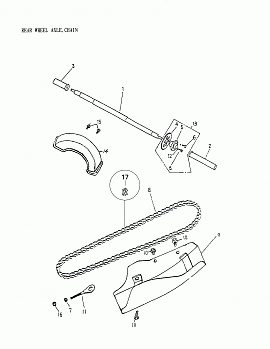 Rear Wheel Axle, Chain 172a-26