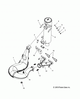 ENGINE, EXHAUST - S14CS5BSL/BEL (49SNOWEXHAUST14550)