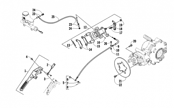 REAR AND PARKING BRAKE ASSEMBLY