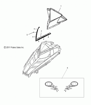 BODY, WINDSHIELD - S13BA6GSL (49SNOWWINDSHLD12SBAD)