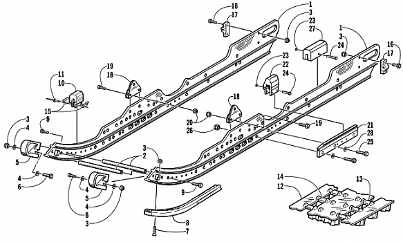 SLIDE RAIL AND TRACK ASSEMBLY