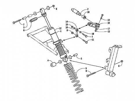 SHOCK ABSORBER AND SWAY BAR ASSEMBLY